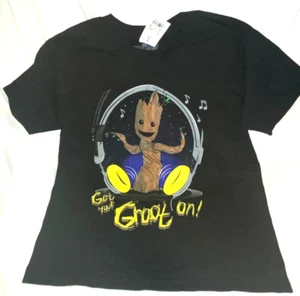 NWT Boys Baby Groot Guardians Galaxy T-Shirt Black Sz Large Marvel Disney - Picture 1 of 1