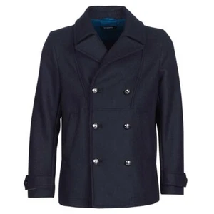 €399 DIESEL W-BANFI Jacket Men's Wool Blend Winter Double Breasted Pea Coat XXL - Picture 1 of 7