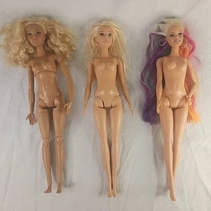 Barbie Fashionistas Articulated & 1 Blonde 1 Multi Colored Hair 2015 Nude 3 Doll - Picture 1 of 13