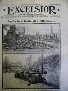 WW1 RETRAITE ALLEMANDE MAURUPT PRISONNIERS ALLEMANDS EXCELSIOR 24 SEPTEMBRE 1914 - Picture 1 of 1