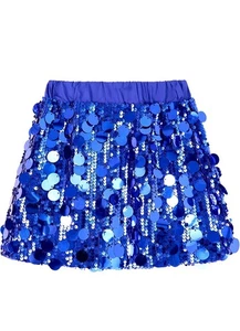 Girls Sequin Skirt Sparkly Kids Glitter Skirt Elastic Waist Skirt Size 5/6 NWT - Picture 1 of 5