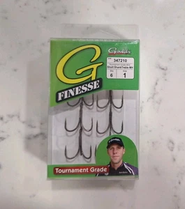 6er Pack Gamakatsu 347210 G-Finesse Medium Heavy Treble Haken - Größe 1 - Bild 1 von 2
