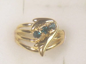 #..5...Pc's..LOT. RINGS *Size.9* 18KTEP VINTAGE WITH SWAROVSKI CRYSTALS 001G-36 - Picture 1 of 3