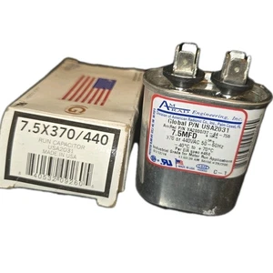 7.5 MFD x 370 / 440 VAC Oval Run Capacitor AmRad USA2031 - Made in the USA - Picture 1 of 3