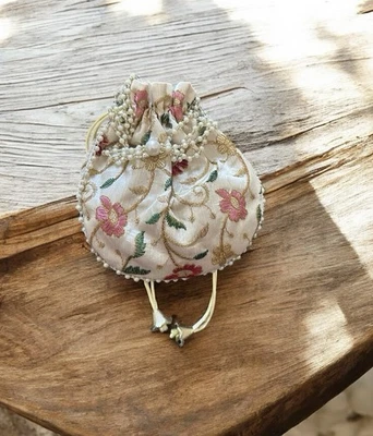 Handbag Party wear Embroidery gold Potli Bag and Wedding for Gift Women & girls - Image 1 of 4