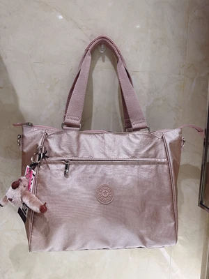 NWT Women Kipling  Metallic ROSE pink lightweight Handbag Crossbody Tote trolley - Image 1 of 4