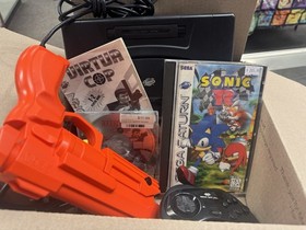 Sega Saturn Complete Console Bundle Two Controls & Sonic R & Virtual cop Tested