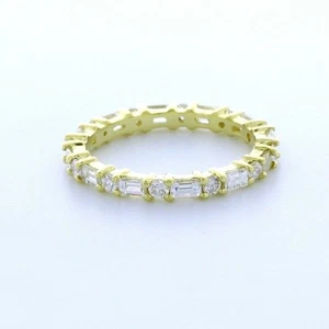 BANDA ETERNIDAD VINTAGE PUNTA ORO 18K CORTE REDONDO D/VVS1 DIAMANTES CREADOS EN LABORATORIO DE 1,5 QUILATES - Imagen 1 de 4
