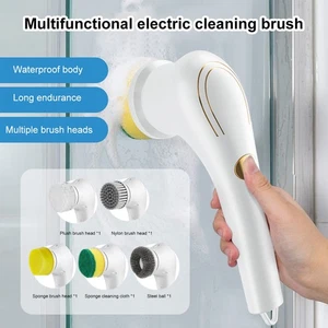 Elektrischer Spin Scrubber Kabellose Reinigungsbürste Rotierender Schrubber für Badezimmer USA - Bild 1 von 21