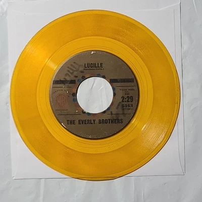 The Everly Brothers~ Lucille/ So Sad ~ Warner Bros. Yellow Vinyl Promo 45 Record - Image 1 of 4