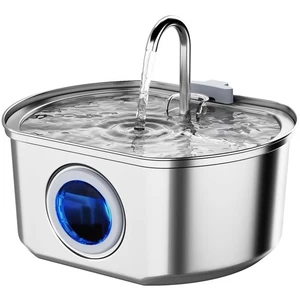 Fuente de agua para gatos de acero inoxidable: 108 oz/3,2 L fuente para gatos para beber - mascotas... - Imagen 1 de 9