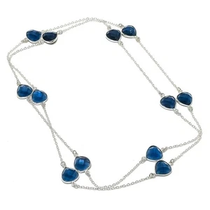 Collana gioielli catena argento sterling 925 regalo fatto a mano pietra... - Foto 1 di 9