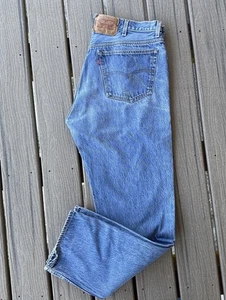 Vintage 90er Levi’s 501xx HERREN 38x32 Knopfleiste Denim gerades Bein blau Jeans USA - Bild 1 von 10