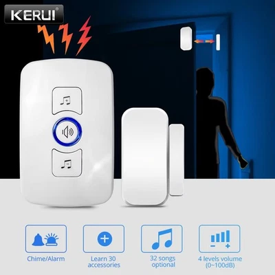 Door Open Sensor Chime Magnetic Sensor Alarm 32 Chime Wireless for Home Security - Image 1 of 4