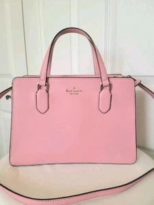 Kate Spade Laurel Way Reese Leather Satchel Bag Pink Crossbody Bag EUC - Picture 1 of 6