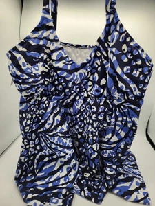 Swim Solutions Marineblau Multi V-Ausschnitt Tankini Oberteil Neu mit Etikett Gr. 12 - Bild 1 von 11