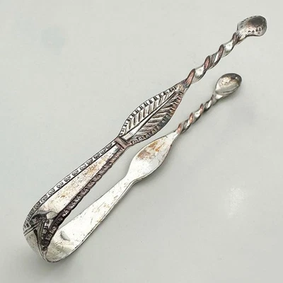 PAR DE PINZAS DE AZÚCAR DE ALAMBRE PLACA SHEFFIELD ANTIGUA GEORGE III c1790 Foto 1 de 4