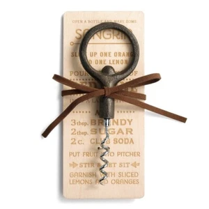New Demdaco Wine Beer Bottle Opener Cast Iron & Sangria Recipe Card - Picture 1 of 4