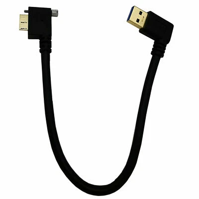 USB 3.0 Micro-B to USB-A Angled Data/Charge Cable Male-Male 5Gbps - Image 1 of 4