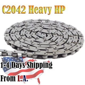 #C2042HHP Heavy Duty Hollow Pin Roller Chain 10 Feet with 1 Connecting Link - Picture 1 of 5