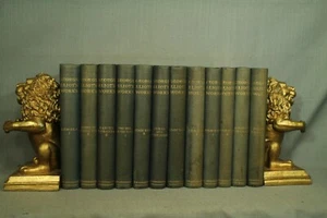 The Works of George Eliot antique old books 12 volume set faded decorators shelf - Picture 1 of 5