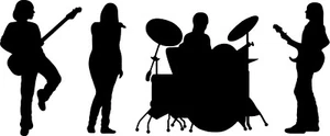 Music Band - 4 Piece Group - Vinyl Decal Home Décor- Various Sizes - Picture 1 of 1