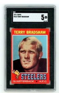 1971 TOPPS TERRY BRADSHAW # 156 SGC 5 - Picture 1 of 2