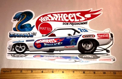 Calcomanía adhesiva extra grande Don LA SERPIENTE Prudhomme White Snake II Cuda Hot Wheels Foto 1 de 2