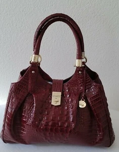 BRAHMIN ELISA CHIANTI HANDBAG PURSE BAG MELBOURNE CROC EMBOSSED GENUINE LEATHER - Picture 1 of 12
