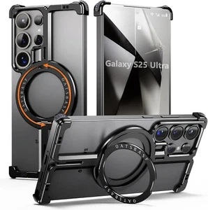 S25 Ultra Hülle Magnet mit Ring Ständer, Slim Metall Rahmenlos für Samsung - Bild 1 von 7