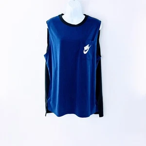 Nike Damen ärmelloses Trainingst-Shirt blau schwarz Rundhalsausschnitt Tank Modalmischung Gr. L - Bild 1 von 9