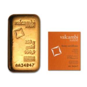 Valcambi Gold 250 Gram Cast Bar