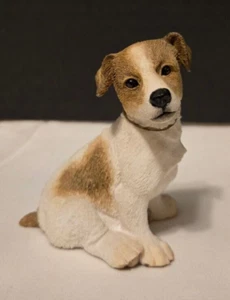 Jack Russell Terrier Figurine Hand Painted Collectible Statue Brown/White - Picture 1 of 5
