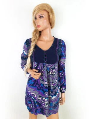 Sophyline  T. S/M Morado Corta Vestido de punto Algodón 100% Manga larga - Imagen 1 de 4