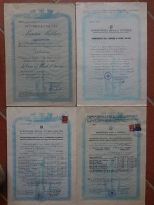 4 attestati della Marina croce merito guerra 1940-45 navi e incrociatori - Picture 1 of 1