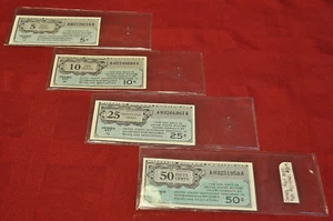 Military Payment Certificate Series 461  1946- 1947:  Lot of 4 - Picture 1 of 9