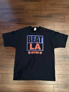 Vintage 2004 Detroit Pistons Beat LA Lakers Playoffs Shirt Size XL Basketball - Picture 1 of 7