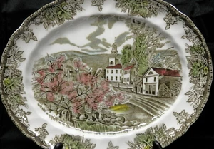 Plato para servir ovalado vintage Johnson Brothers Friendly Village de 11,5" de ancho década de 1950 - Imagen 1 de 5