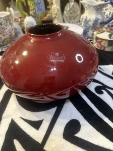 Amano Vase Made In Germany 629-13 Ox Blood Red Pottery Modern Design - Picture 1 of 4