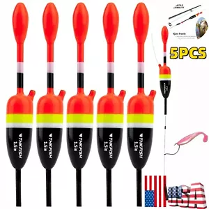 5pcs Fishing Slip Float Bobber 1.5in 2.5in Wood Fishing Bobber Fishing Tackle US - Picture 1 of 13
