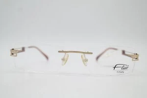 Brille Flair 775 Titan Gold Braun Randlos Brillengestell eyeglasses Neu - Picture 1 of 6