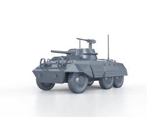 US WWII - M8 GREYHOUND ARMORED CAR - 1/56 1/72 1/87 1/100 3D PRINTED - Imagen 1 de 5