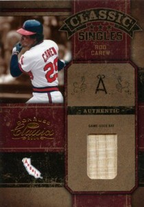 2004 ROD CAREW ANGELS DONRUSS CLASSICS SINGLES GAME USED BAT CARD 17 / 50 !