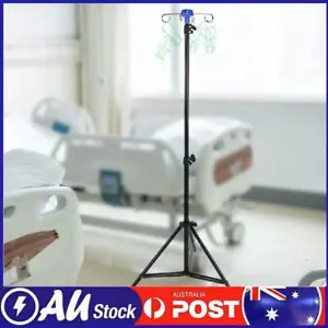 Portable IV Pole Drip Bag Stand Height Adjustable 4 Hooks 3 Legs for Home Care - Picture 1 of 12