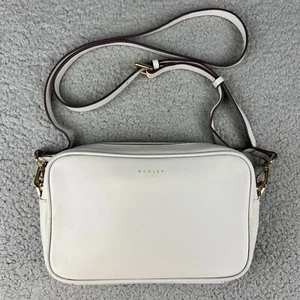 Radley London Bag White Small Crossbody Purse Manor Grove Camera Leather Zip Top - Picture 1 of 13