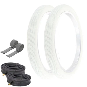 PRO+ BICYCLE BMX TIRE 18" X 1.95 WHITE BMX/FREESTYLE  HEAVYDUTY TUBES 6PC BUNDLE - Picture 1 of 1