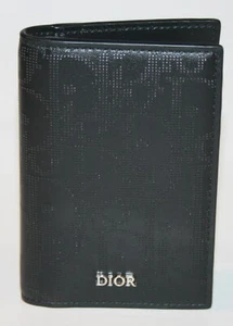 Neu Christian Dior Monogramm Perforiertes Leder Schwarz Kompakt Geldbörse - Bild 1 von 5