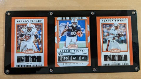 AUBURN TIGERS 3 CARD PLAQUE CAM NEWTON DARIUS SLAYTON BO JACKSON Cover