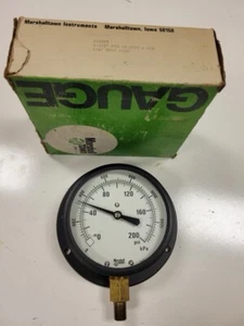 Marshalltown Gauge G10377 4.5" Dia 0-200PSI 1200kPa 1/4" NPT  Steampunk Gage - Picture 1 of 6