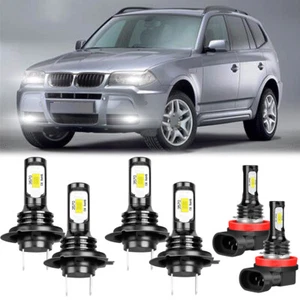 For BMW X3 2004 2005-2014 - 6x 6000K LED Headlight High/Low Fog Light Bulbs Kit - Picture 1 of 12